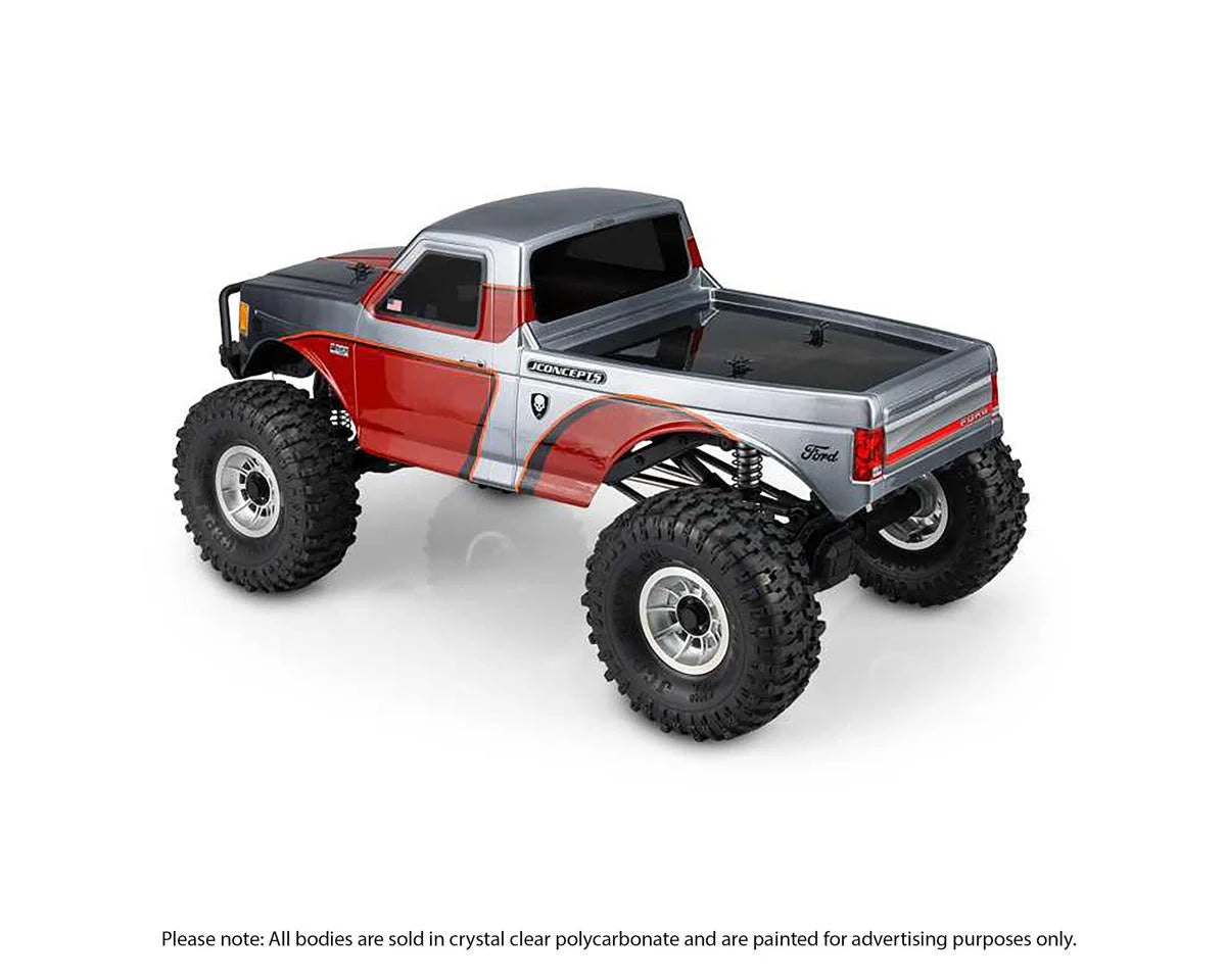 JConcepts Tucked 1989 Ford F-250 Scale Rock Crawler Body (Clear) (12.3")