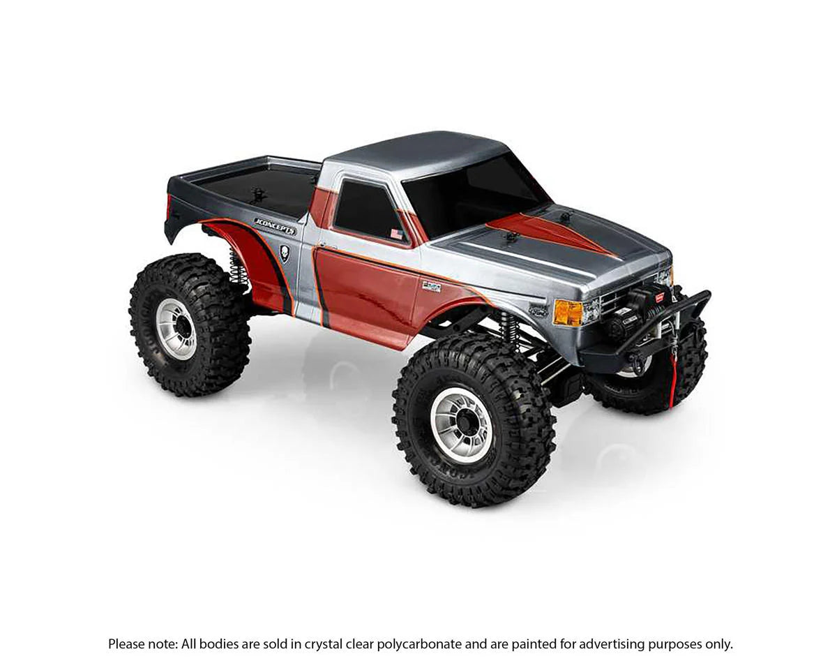 JConcepts Tucked 1989 Ford F-250 Scale Rock Crawler Body (Clear) (12.3")