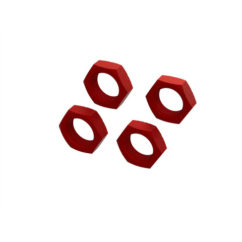 Aluminum Wheel Nut, 24mm, Red (4)