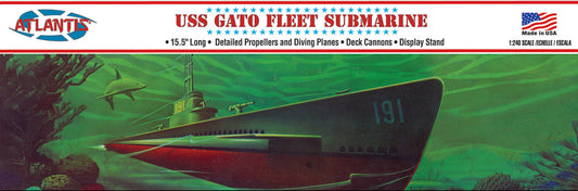 1/240 WWII Gato Class Fleet Submarine Plastic Model Kit, Skill Level 2