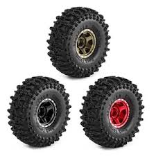 4pcs 63mm 1.0" Metal Beadlock Wheel Tire Set