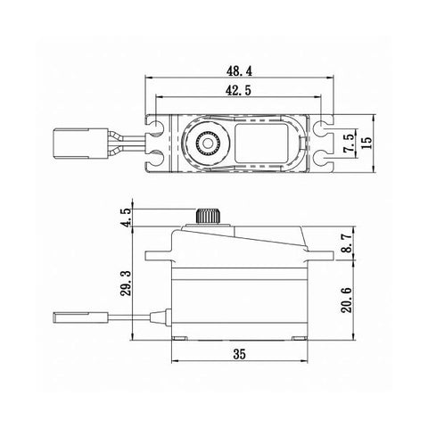 High Voltage Micro Tail Servo w/Soft Start, 0.095sec / 111.1oz @ 7.4v