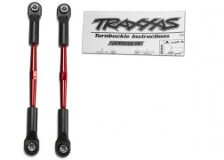 Turnbuckles, aluminum (red-anodized), toe links, 61mm (2) (assembled with rod ends & hollow balls) (fits Stampede®) (requires 5mm aluminum wrench #5477)