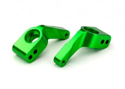 Stub axle carriers, Rustler®/Stampede®/Bandit® (2), 6061-T6 aluminum (green-anodized)/ 5x11mm ball bearings (4)