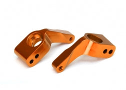 Stub axle carriers, Rustler®/Stampede®/Bandit® (2), 6061-T6 aluminum (orange-anodized)/ 5x11mm ball bearings (4)