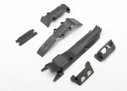 Skidplate set, front (1)/ rear (1)/ transmission (1)/ steering servo guards (2) / steering servo cover plate (1)