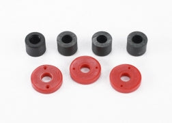 Piston, damper (2x0.5mm hole, red) (4)/ travel limiters (4)