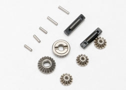 Gear set, differential (output gears (2)/ spider gears (3))/ differential output shafts (2)/ 1.5x6mm pin (3)/ 1.5x8mm pin (2)