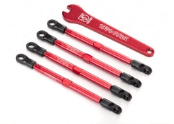 Toe links, aluminum (red-anodized) (4) (assembled with rod ends and threaded inserts)