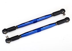 Toe links, X-Maxx® (TUBES blue-anodized, 7075-T6 aluminum, stronger than titanium) (157mm) (2)/ rod ends, assembled with steel hollow balls (4)/ aluminum wrench, 10mm (1)