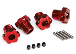 Wheel hubs, splined, 17mm (red-anodized) (4)/ 4x5 GS (4)/ 3x14mm pin (4)