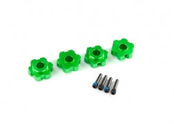 Wheel hubs, hex, aluminum (green-anodized) (4)/ 4x13mm screw pins (4)