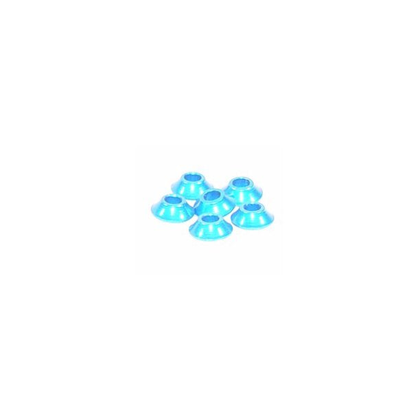 Racers Edge 10220B 3mm Alum Cone Washer (6) Blue