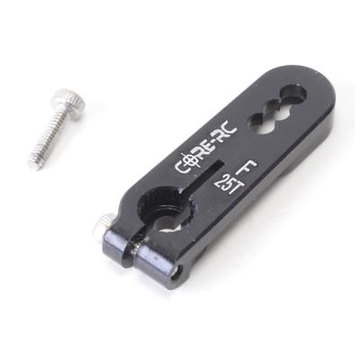 Core RC Alloy Servo arm 25T-Futaba Short CR192, Black